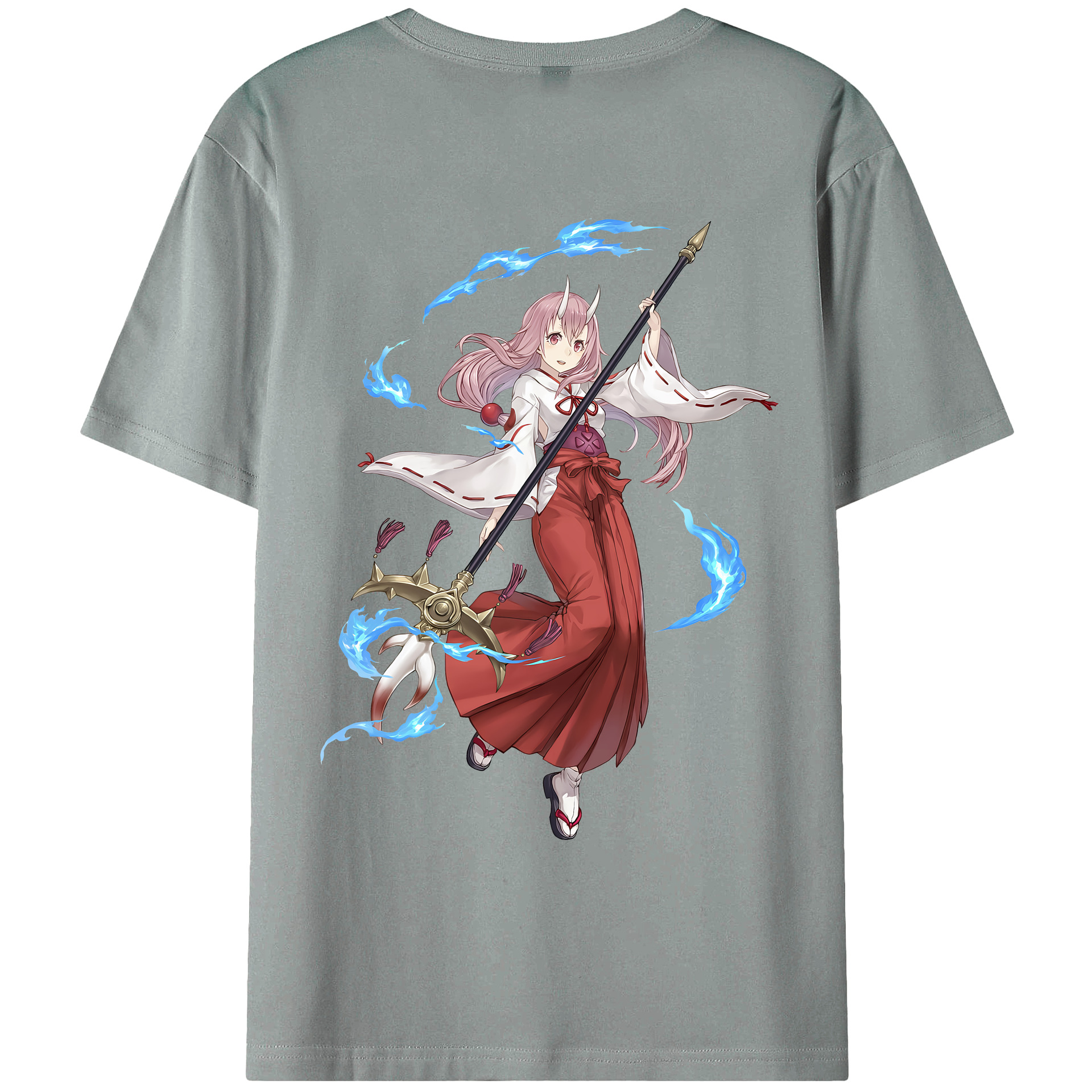 （画像用） 転スラ Regarding Reincarnated to Slime 綿100％ メンズ半袖Tシャツ（バックプリント） 通気性